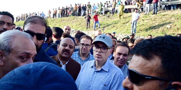 Chief Minister Omar Abdullah visits flood-hit areas of Srinagar, Budgam