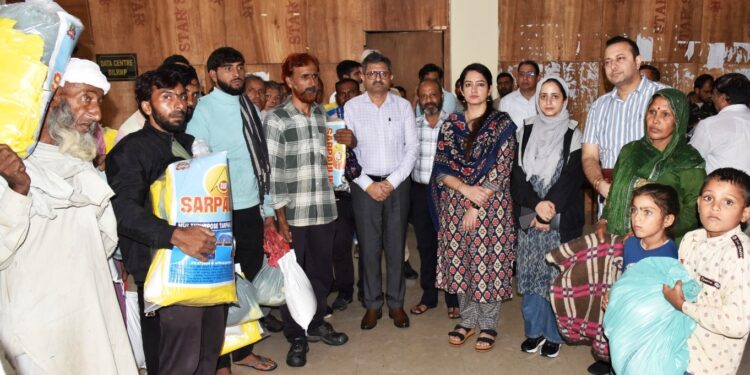DC hands over relief material to rain-affected families in Udhampur