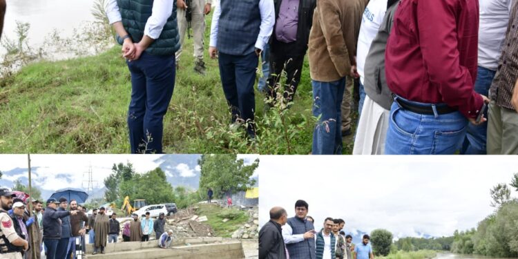 Inclement Weather: DC Ganderbal visits low-lying areas along Sindh Nallah