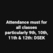 Attendance must for all classes particularly 9th, 10th, 11th & 12th: DSEK