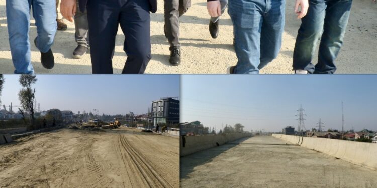DC Srinagar inspects progress on Sanat Nagar Flyover