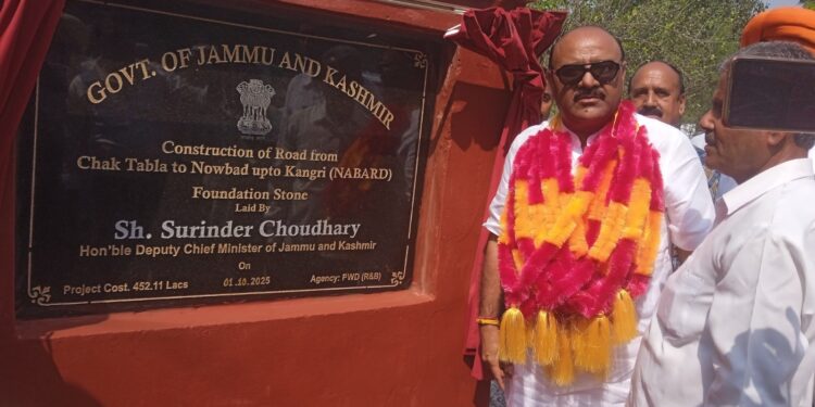 Dy. CM lays foundation stones for key road projects in Sunderbani Rajouri