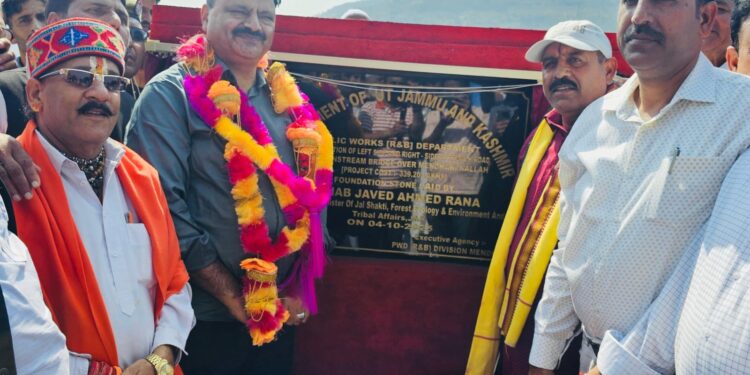 Rana lays foundation stone for approach roads to Mendhari Nallah