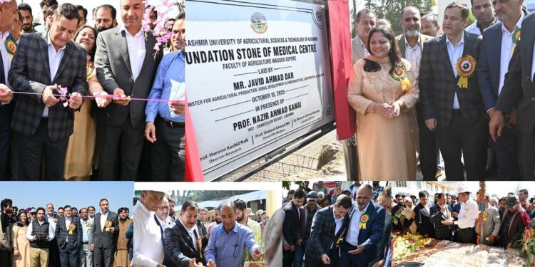 Javid Dar lays foundation stone, inaugurates key projects at SKUAST-K Wadura Campus
