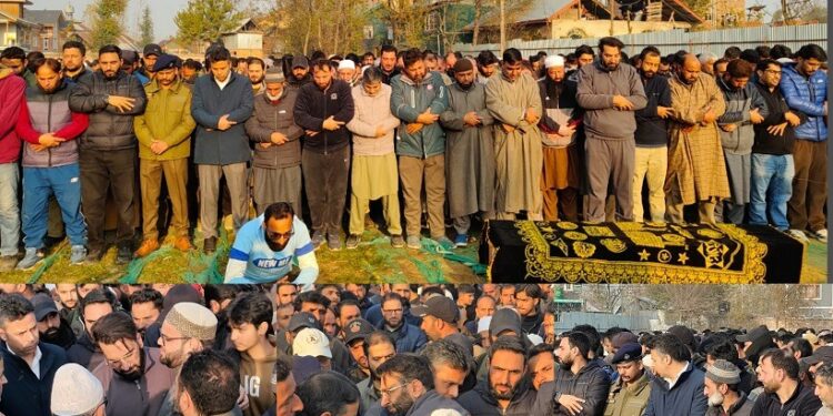 DC, SSP Budgam Join funeral of NT Muzaffer Ahmad Khan in Soibugh