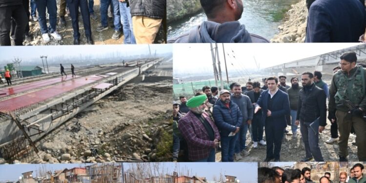 DC Kulgam Reviews Progress on Brazloo Bridge, Steel Girder Bridge at Sakarsum Kawaki Bazar