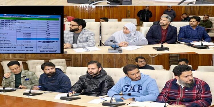 DC Srinagar reviews status of Mandatory Biometric Updates for Aadhaar, implementation of CRS for seamless birth-death registration