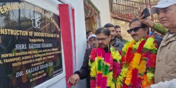 Satish Sharma lays foundation stones for Indoor Stadium, TSO Office Building at Uri