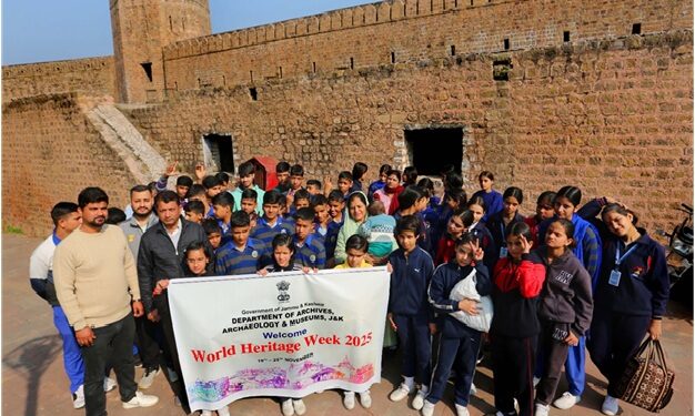 Department of Archives, Archaeology & Museums facilitates visit of orphan students to Bahu Fort, Dogra Art Museum