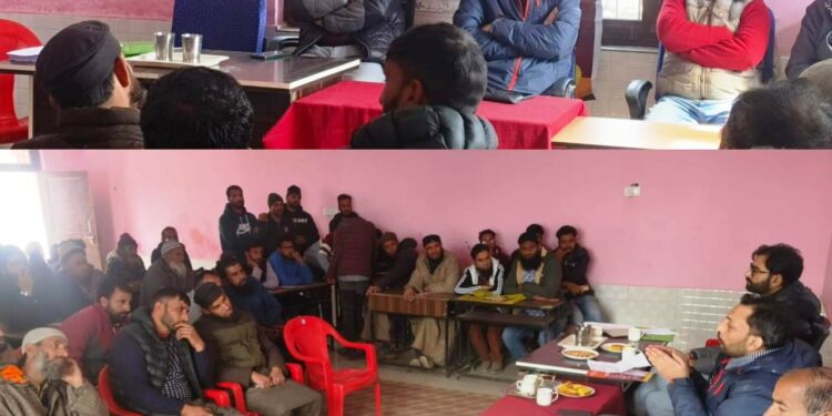 Construction workers educated about Labour Codes, Welfare Schemes at Trigam Khari