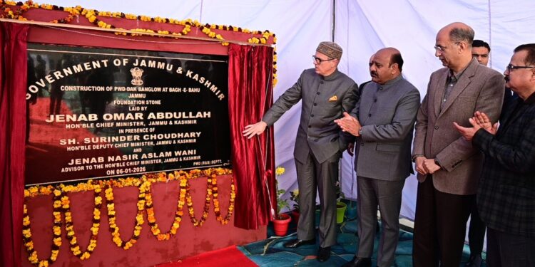 CM Omar Abdullah lays foundation stone of Dak Bungalow at Bagh-e-Bahu