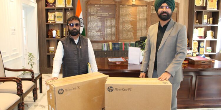 DC fulfils Block Diwas commitment, hands over 3 computers to GUPS Tashnal
