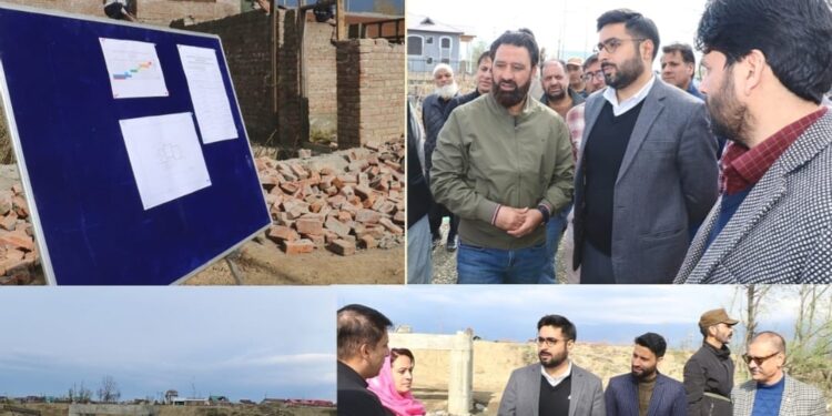 DC Srinagar inspects progress of construction works of Govt Middle School & Steel Truss Bridge at Gangbug