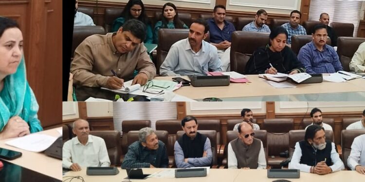 Sakeena Itoo interacts with representatives of Confideration of Physically Challenged Organisations