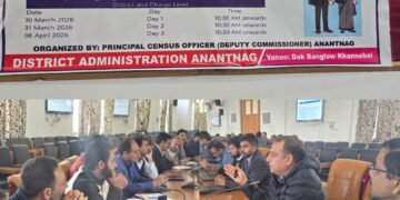 Three Day Training Program for Census Functionaries commences at Anantnag