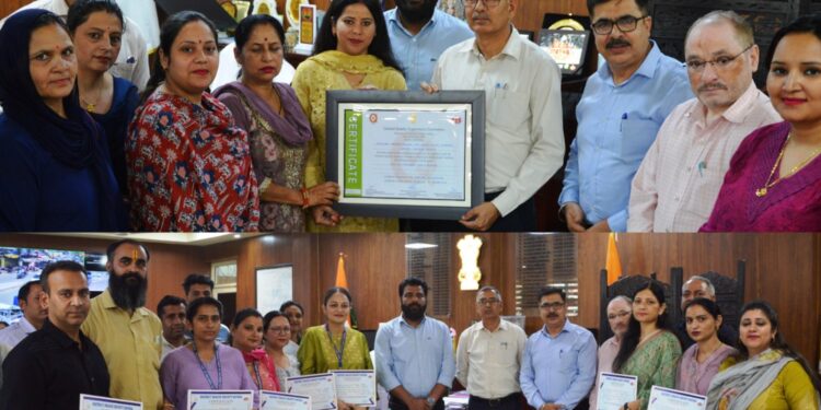 DC Kathua felicitates health staff for achieving National Quality Assessment certification