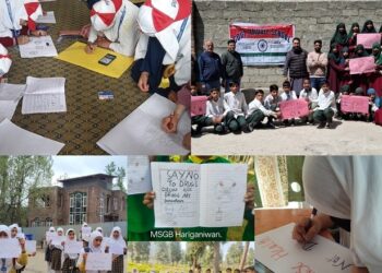 Students lead Anti-Drug Message through Slogan Writing in Ganderbal