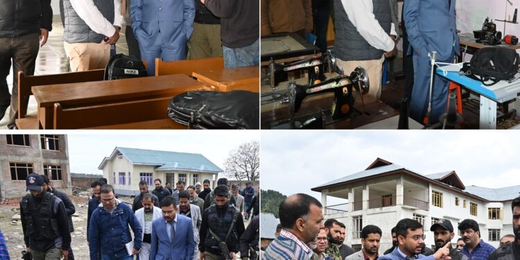 DC Kulgam visits EMRS Tangmarg; Reviews progress on Hostel, Principal’s Residence