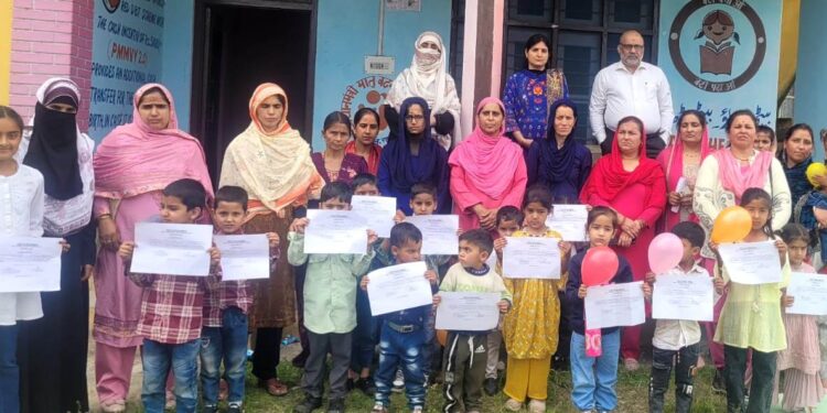 Vidyarambh Certificates provided to children in Assar Block on completing preschool education