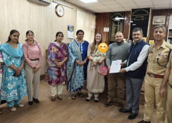 Udhampur admin facilitates maiden Inter-Country Adoption under Mission Vatsalya