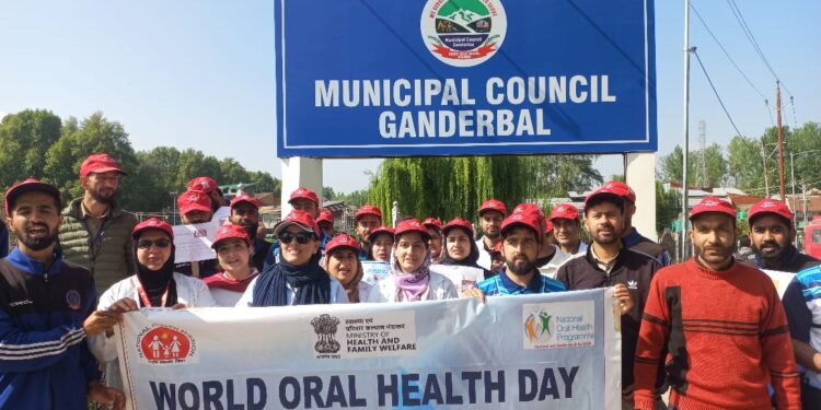 Month-long Oral Health programme concludes with Walkathon at DH Ganderbal