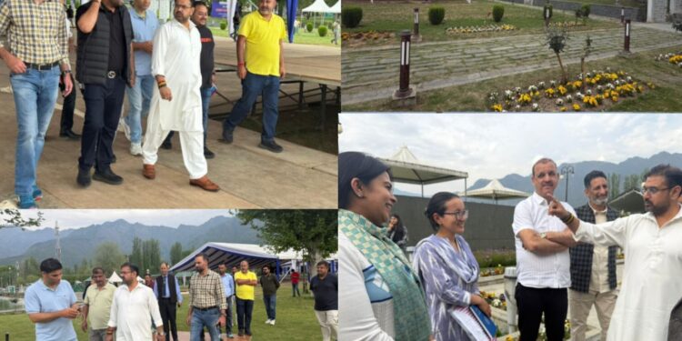 Satish Sharma reviews arrangements for National Chintan Shivir at SKICC