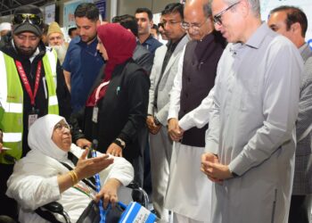 CM Omar Abdullah sees off first Haj pilgrims batch from Srinagar