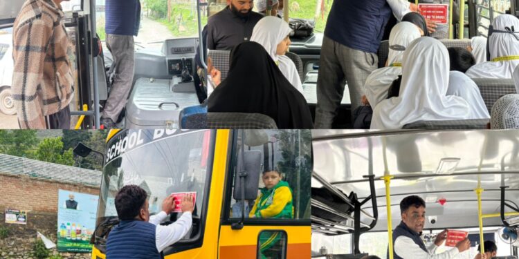 ARTO Bandipora conducts inspection of School Buses; Reinforces Anti-Drug Campaign
