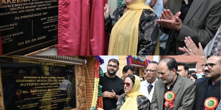 Sakeena Itoo visits Baramulla, inaugurates newly constructed Science Block at GDC Women Baramulla