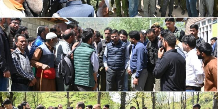 DC Kulgam visits Nandimarg, reviews progress of Road Projects