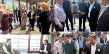 Satish Sharma Meets Union Minister Dr. Mansukh Mandaviya in Srinagar ; Pushes for Strengthening Sports Ecosystem in J&K