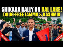 Mega Shikara Rally held on Dal Lake to Promote Drug-Free Society