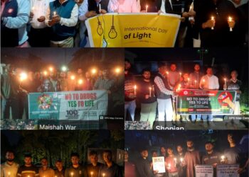 Candle Marches held across Shopian under Nasha Mukt Jammu & Kashmir Abhiyan.