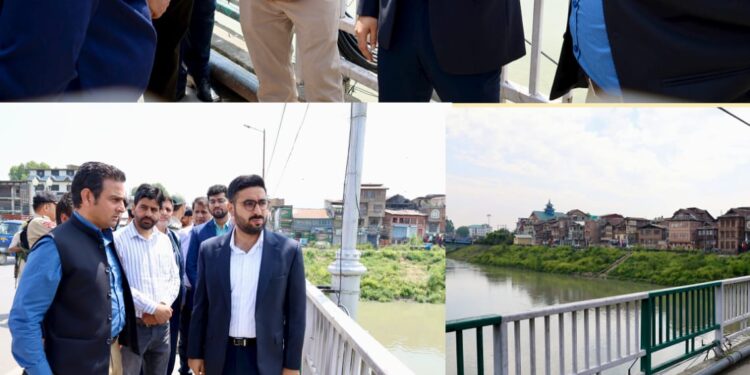 DC Srinagar takes onsite review of proposed fencing, allied works along Budshah, Noor Jehan Bridges