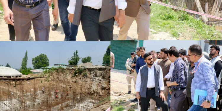 DC Srinagar conducts onsite review of construction of Activated Carbon WTP Nishat for improving smell, colour, quality of water for major portions of Srinagar under AMRUT 2.0