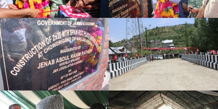 Speaker JKLA inaugurates bridge at Chowdrigund, Chadoora