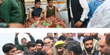 DC visits fire injury victims at GMC Anantnag
