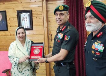 DG NCC calls on Minister Sakeena Itoo at Srinagar