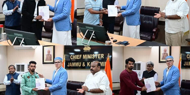 CM Omar Abdullah hands over compassionate appointment letters to beneficiaries under SRO-43, Rehabilitation Assistance Scheme