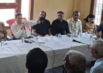 High level Team visits Jagti Township to review distribution under Special Relief Ration Scheme
