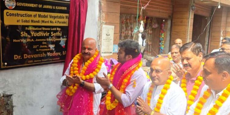 Foundation stone laid for redevelopment of Sabzi Mandi at Parade Jammu