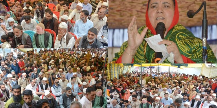 Sakeena Itoo holds public darbar at Sailkhanen, dedicates Ambulance for patient care