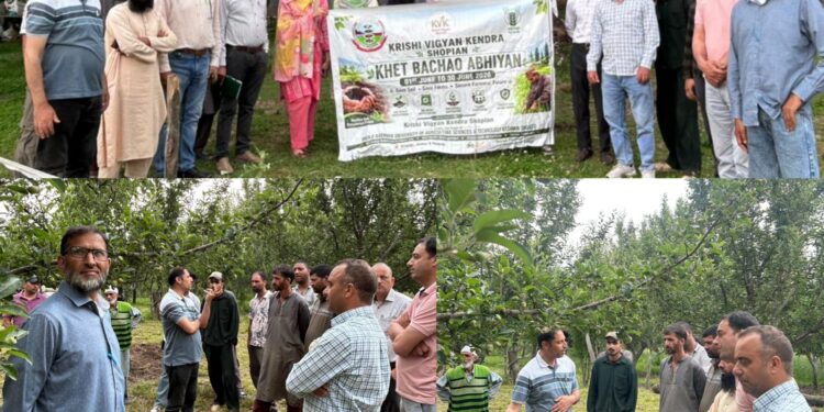 KVK-Shopian conducts awareness programmes under “Khet Bachao Abhiyan”