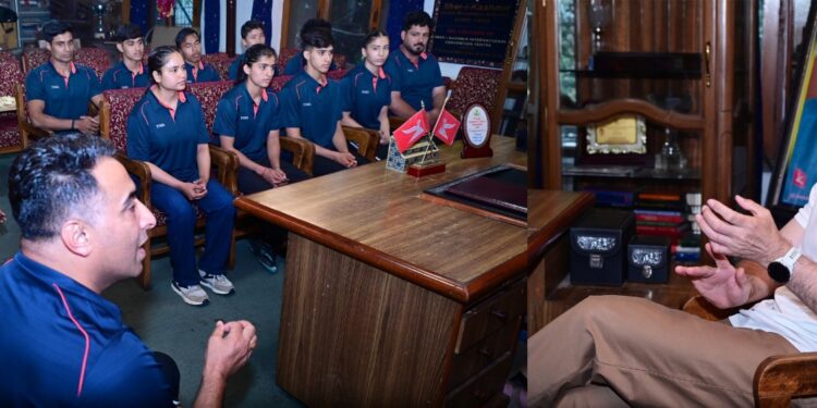 Indian Wushu Team Calls on Chief Minister Omar Abdullah ahead of SCO Wushu Championship