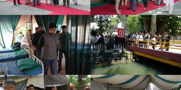 DC Ganderbal takes stock of preparations made for Mata Kheer Bhawani Mela at Tulmulla