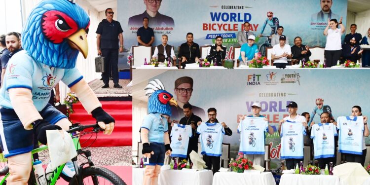 CM Omar Abdullah flags off Cyclothon on World Bicycle Day, launches Jammu Cyclothon campaign