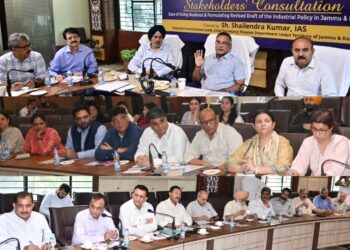 ACS Finance chairs stakeholders’ consultation meeting for Ease of Doing Business, revised J&K Industrial Policy