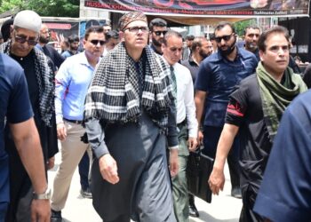 Chief Minister Omar Abdullah joins Youm-e-Ashura mourners at Zadibal