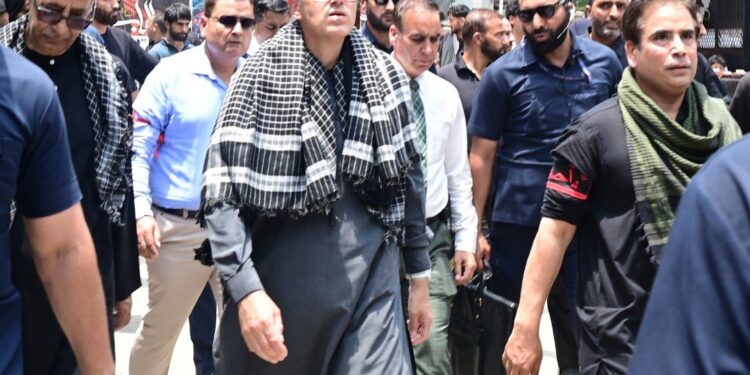 Chief Minister Omar Abdullah joins Youm-e-Ashura mourners at Zadibal