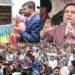 Sakeena Itoo lays foundation for flood protection projects at Guddar Laisoo